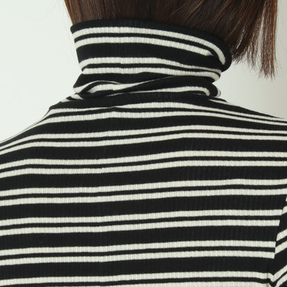 カシミアシルクソフトタッチタートルリブニット  80256500