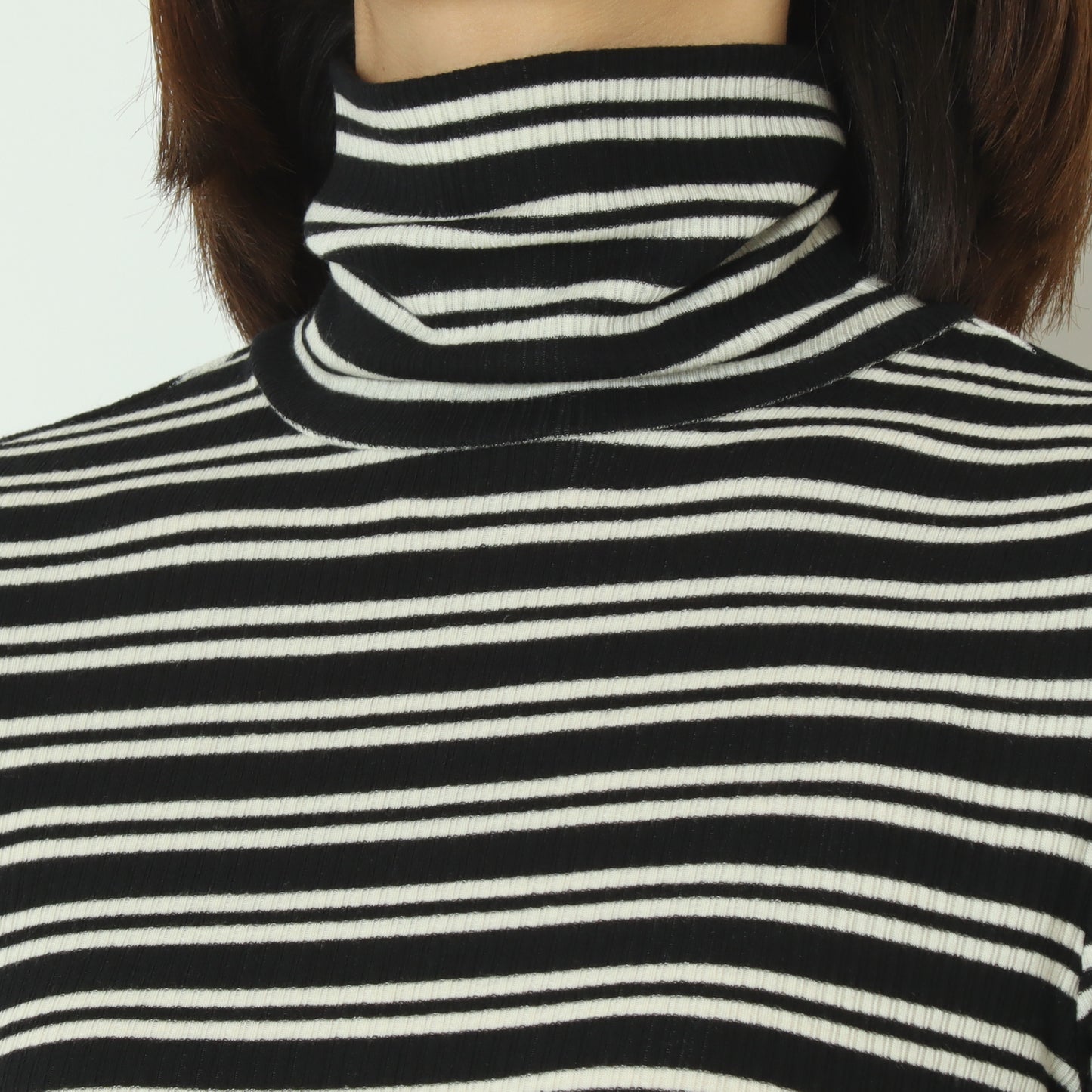 カシミアシルクソフトタッチタートルリブニット  80256500