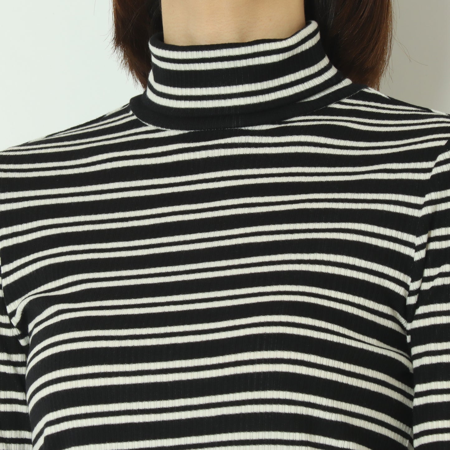 カシミアシルクソフトタッチタートルリブニット  80256500