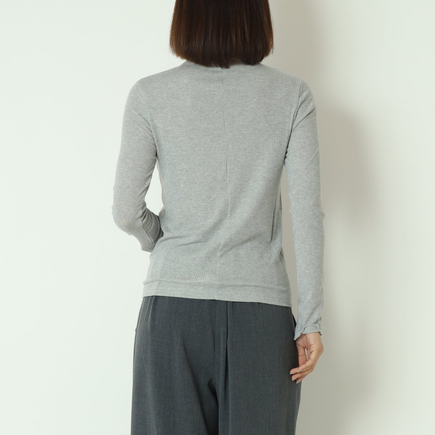 カシミアシルクソフトタッチタートルリブニット  80256500