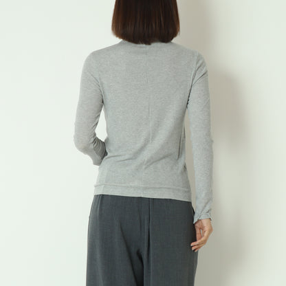 カシミアシルクソフトタッチタートルリブニット  80256500