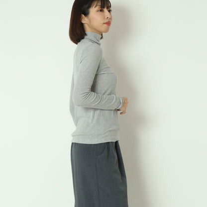 カシミアシルクソフトタッチタートルリブニット  80256500