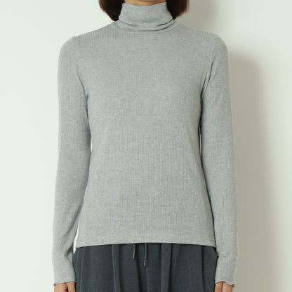 カシミアシルクソフトタッチタートルリブニット  80256500