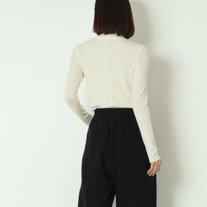 カシミアシルクソフトタッチタートルリブニット  80256500