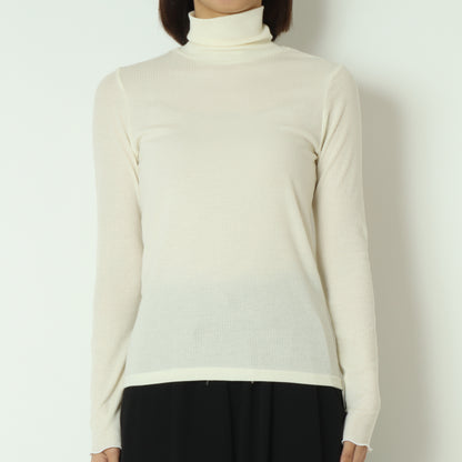 カシミアシルクソフトタッチタートルリブニット  80256500