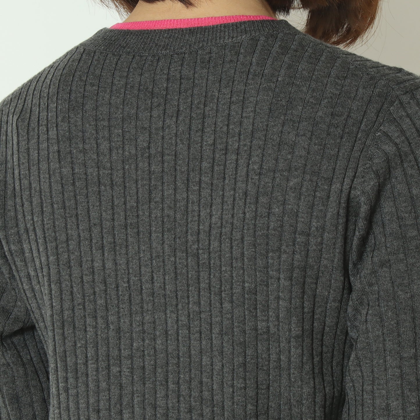 フリルクルーネックリブニット 80256532