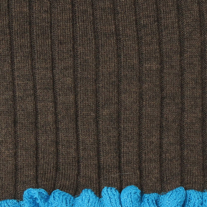 フリルクルーネックリブニット 80256532