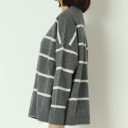 ウォッシャブルウールボーダーニット 80256577