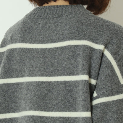 ウォッシャブルウールボーダーニット 80256577