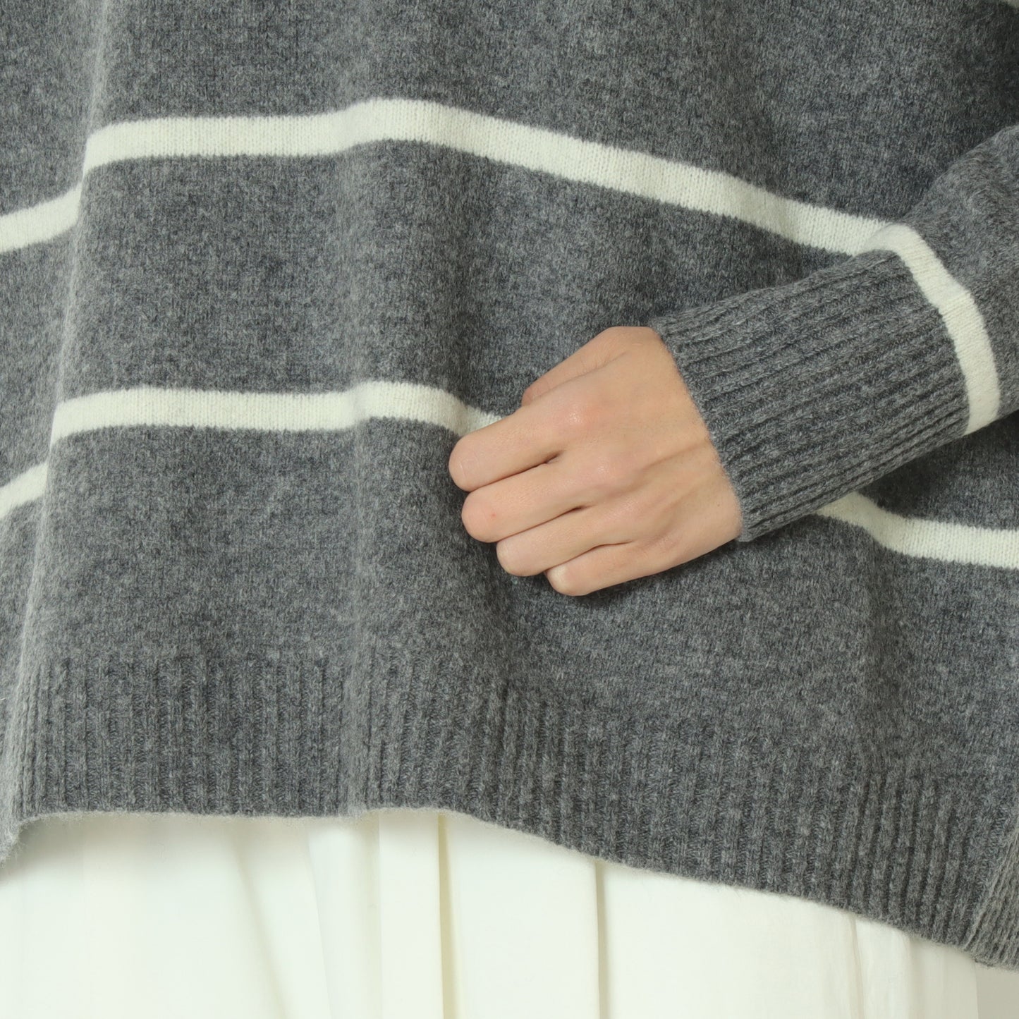 ウォッシャブルウールボーダーニット 80256577