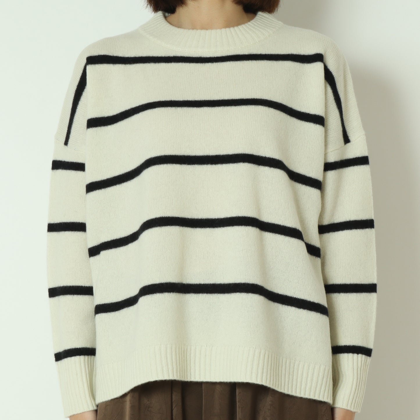 ウォッシャブルウールボーダーニット 80256577