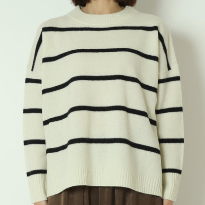 ウォッシャブルウールボーダーニット 80256577