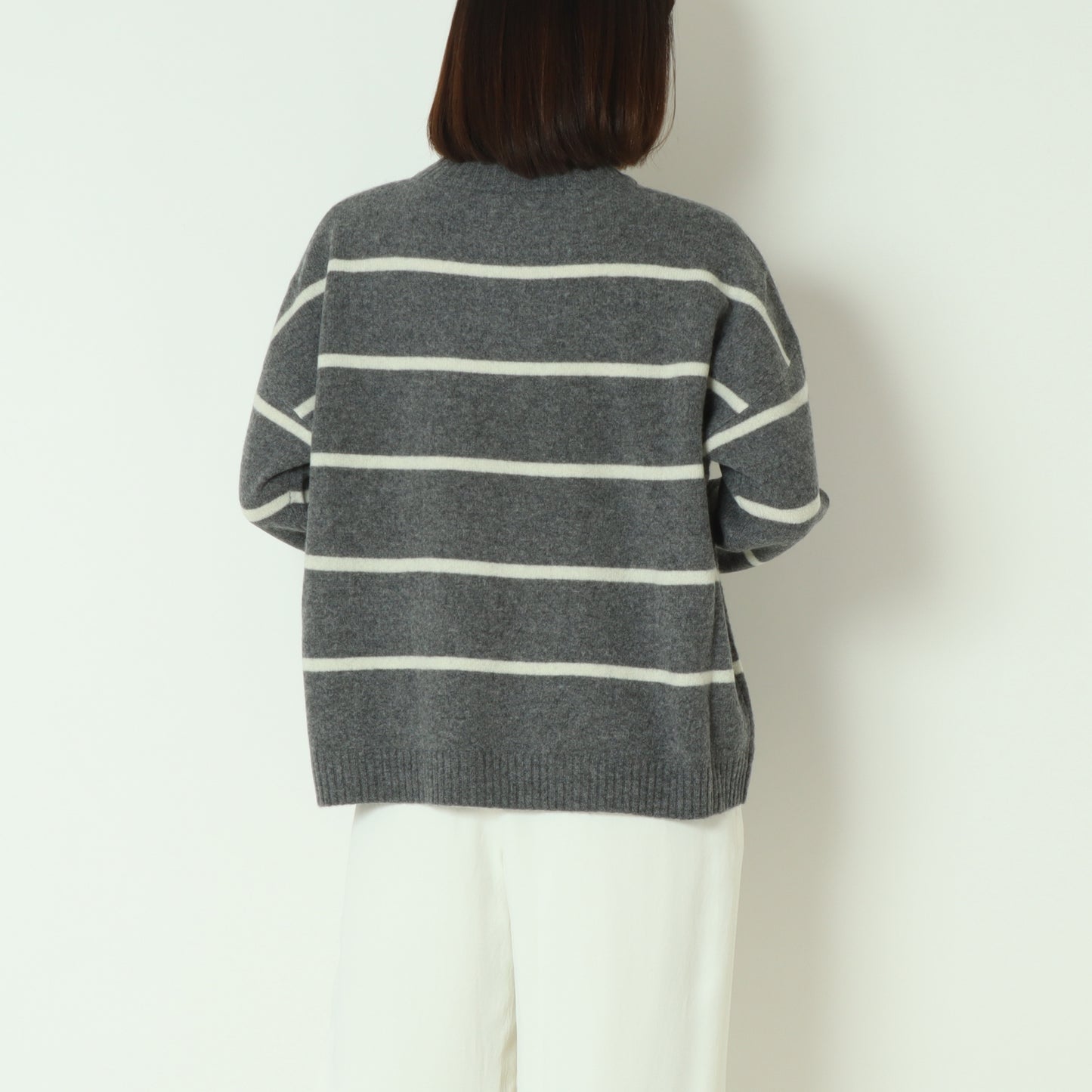 ウォッシャブルウールボーダーニット 80256577