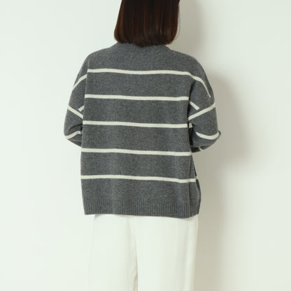 ウォッシャブルウールボーダーニット 80256577