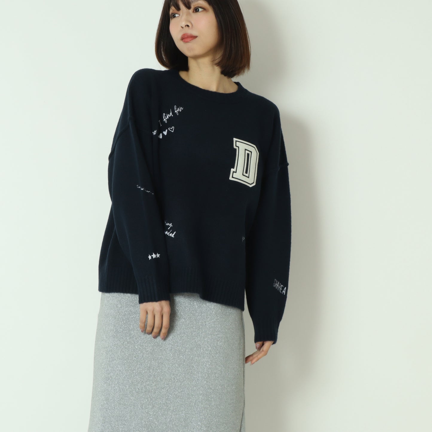 ワッペンデザインニット  80256570