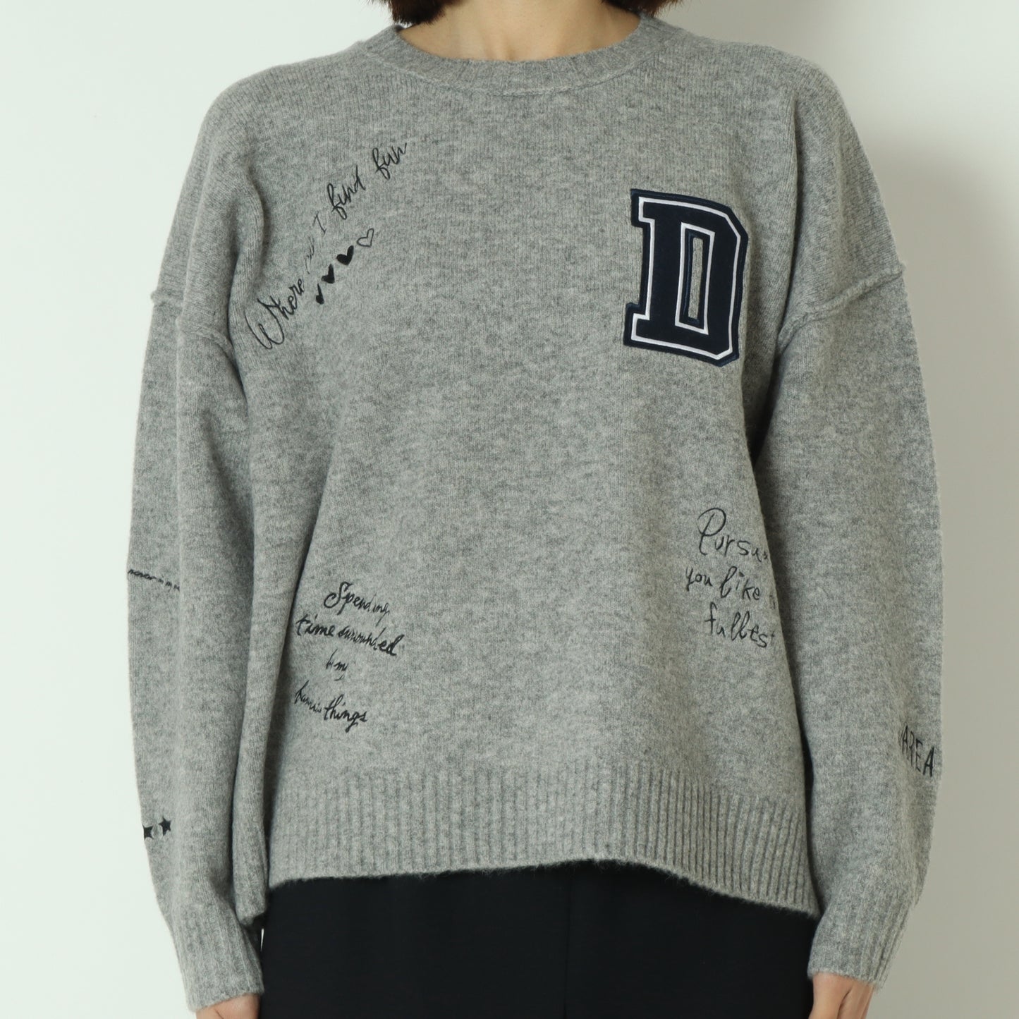 ワッペンデザインニット  80256570