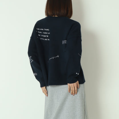 ワッペンデザインニット  80256570