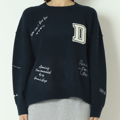 ワッペンデザインニット  80256570