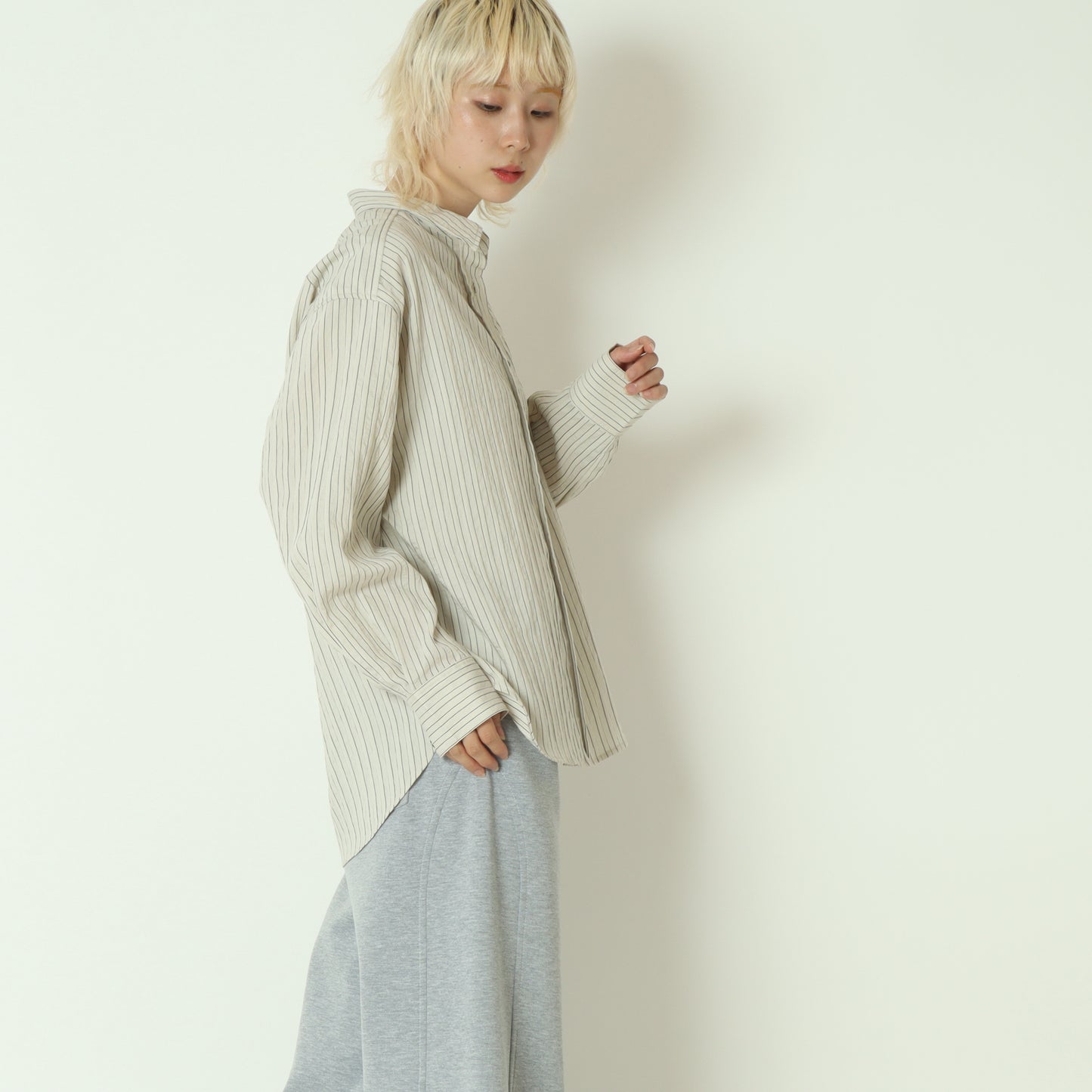 ドビーストライプシャツ  8921030