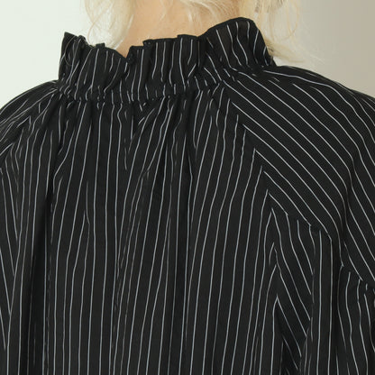 ドビーストライプフリルブラウス  8921031