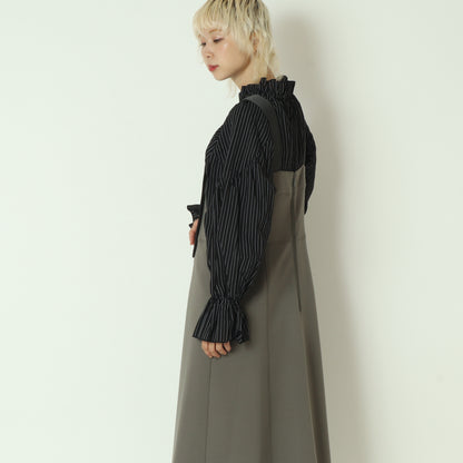 ドビーストライプフリルブラウス  8921031