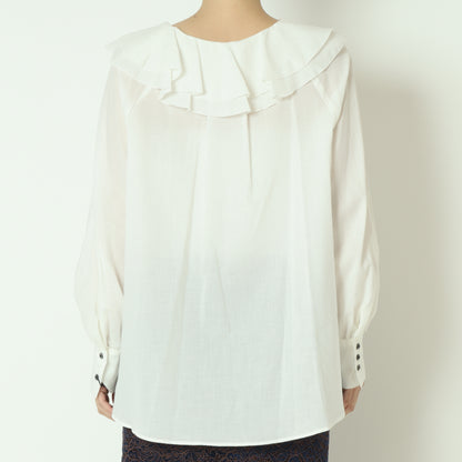 フリルネックシアーブラウス  897476