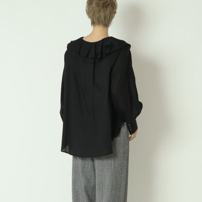 フリルネックシアーブラウス  897476