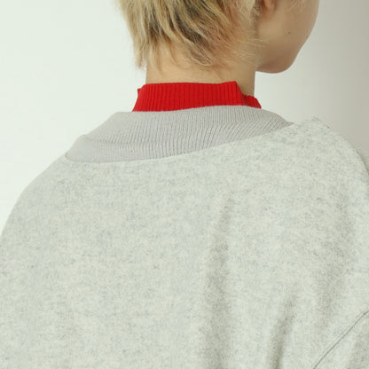 ニット切替メルトンVネックカーディガン　8868375