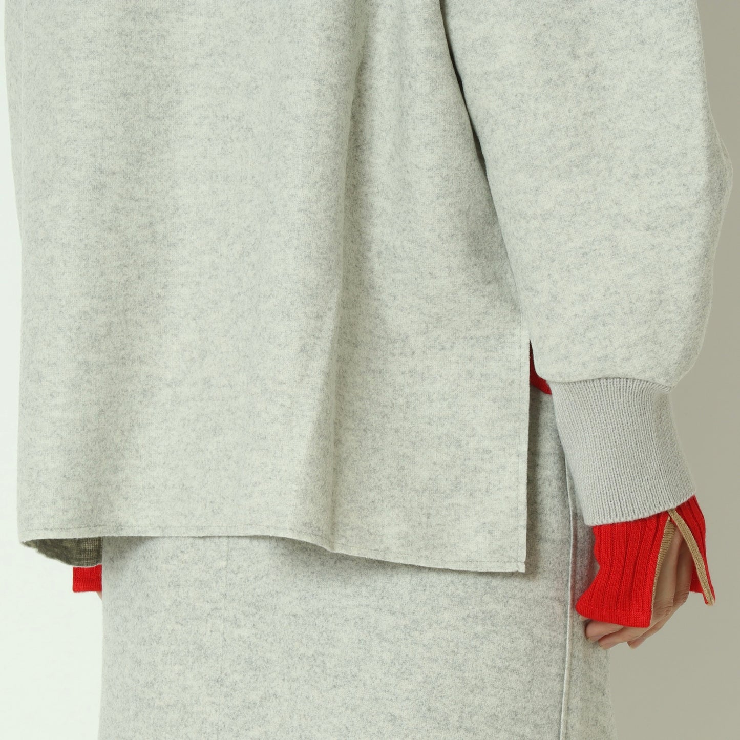 ニット切替メルトンVネックカーディガン　8868375