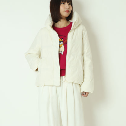 マイクロタフタパフカラーダウンハーフコート 8559211