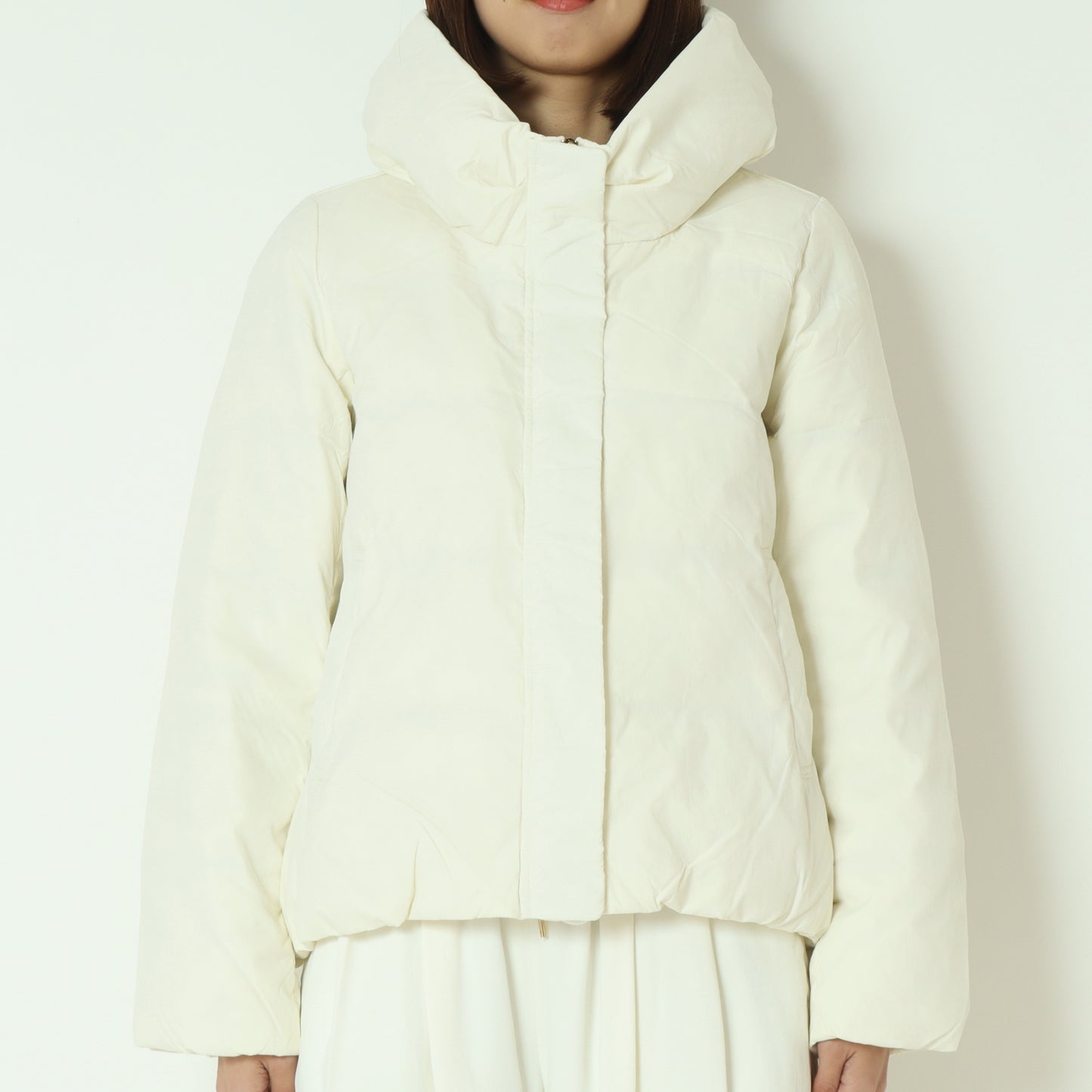 マイクロタフタパフカラーダウンハーフコート 8559211