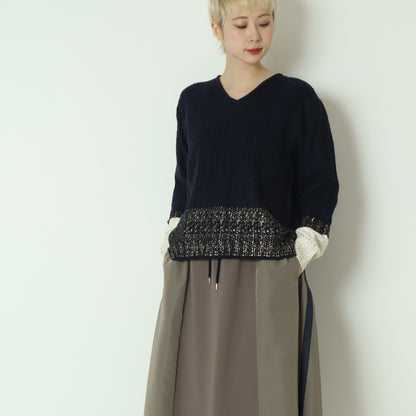 箔コーティングVネックプルオーバー 255CW0474