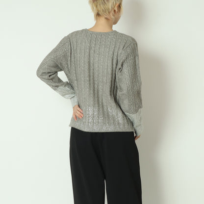 箔コーティングVネックプルオーバー 255CW0474