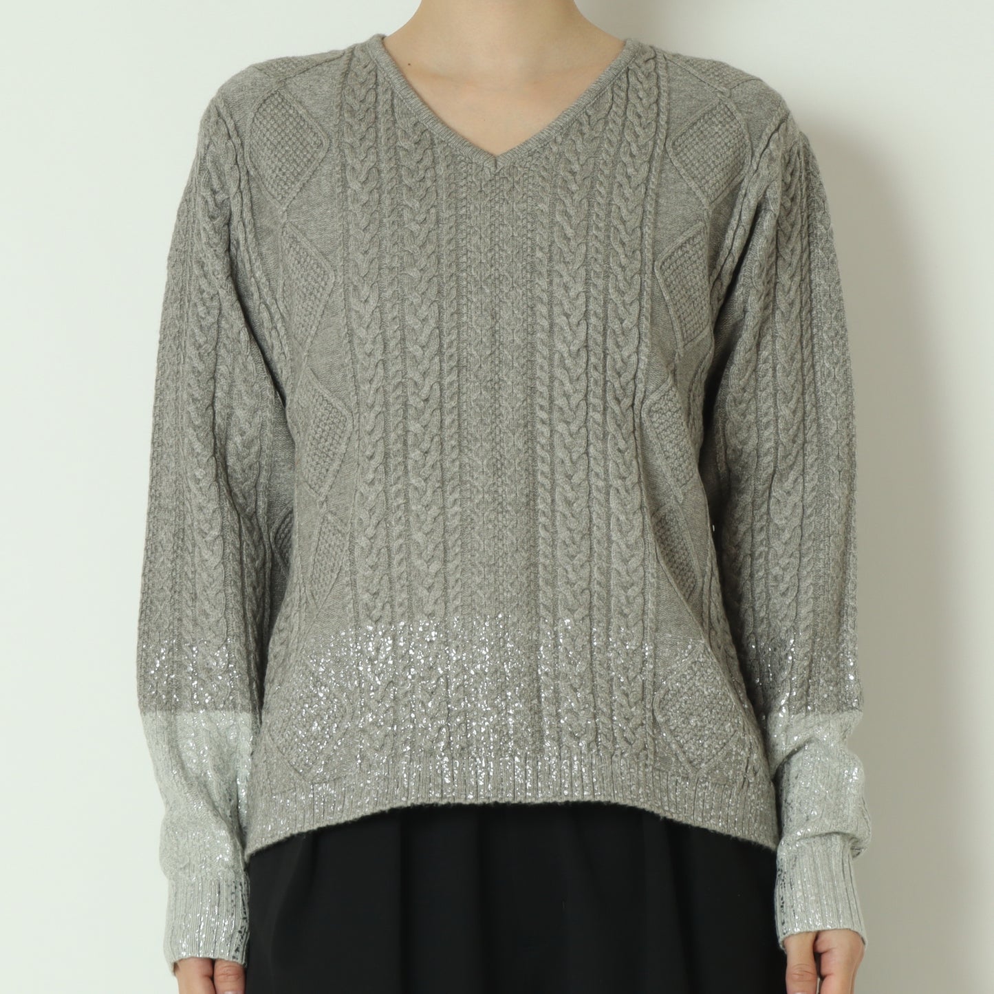 箔コーティングVネックプルオーバー 255CW0474