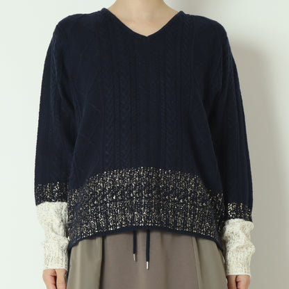 箔コーティングVネックプルオーバー 255CW0474