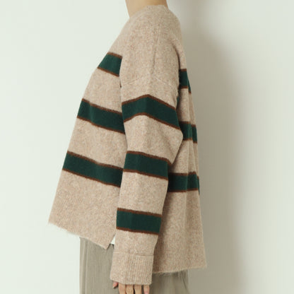 ウール混マルチボーダーニット 255LW0465