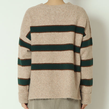 ウール混マルチボーダーニット 255LW0465