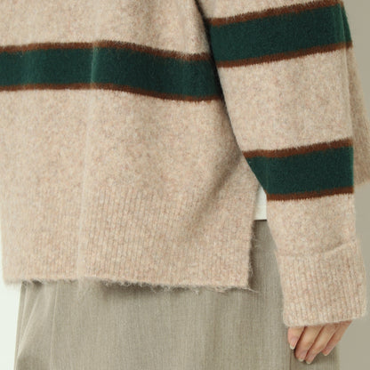 ウール混マルチボーダーニット 255LW0465