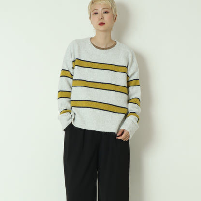 ウール混マルチボーダーニット 255LW0465