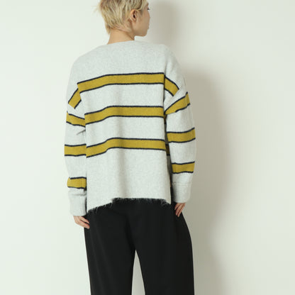 ウール混マルチボーダーニット 255LW0465