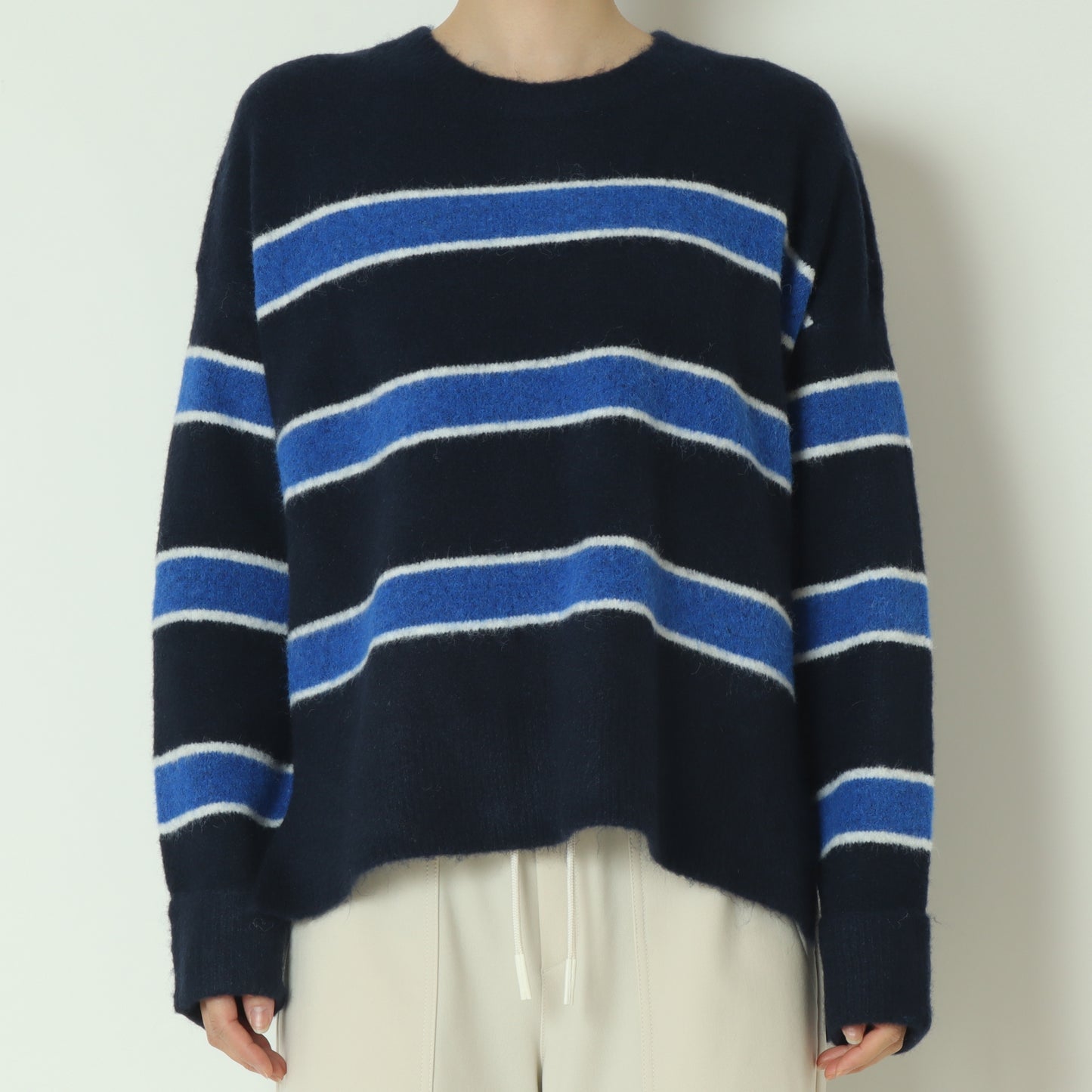 ウール混マルチボーダーニット 255LW0465