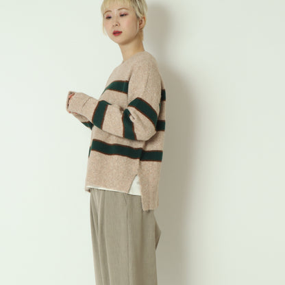 ウール混マルチボーダーニット 255LW0465