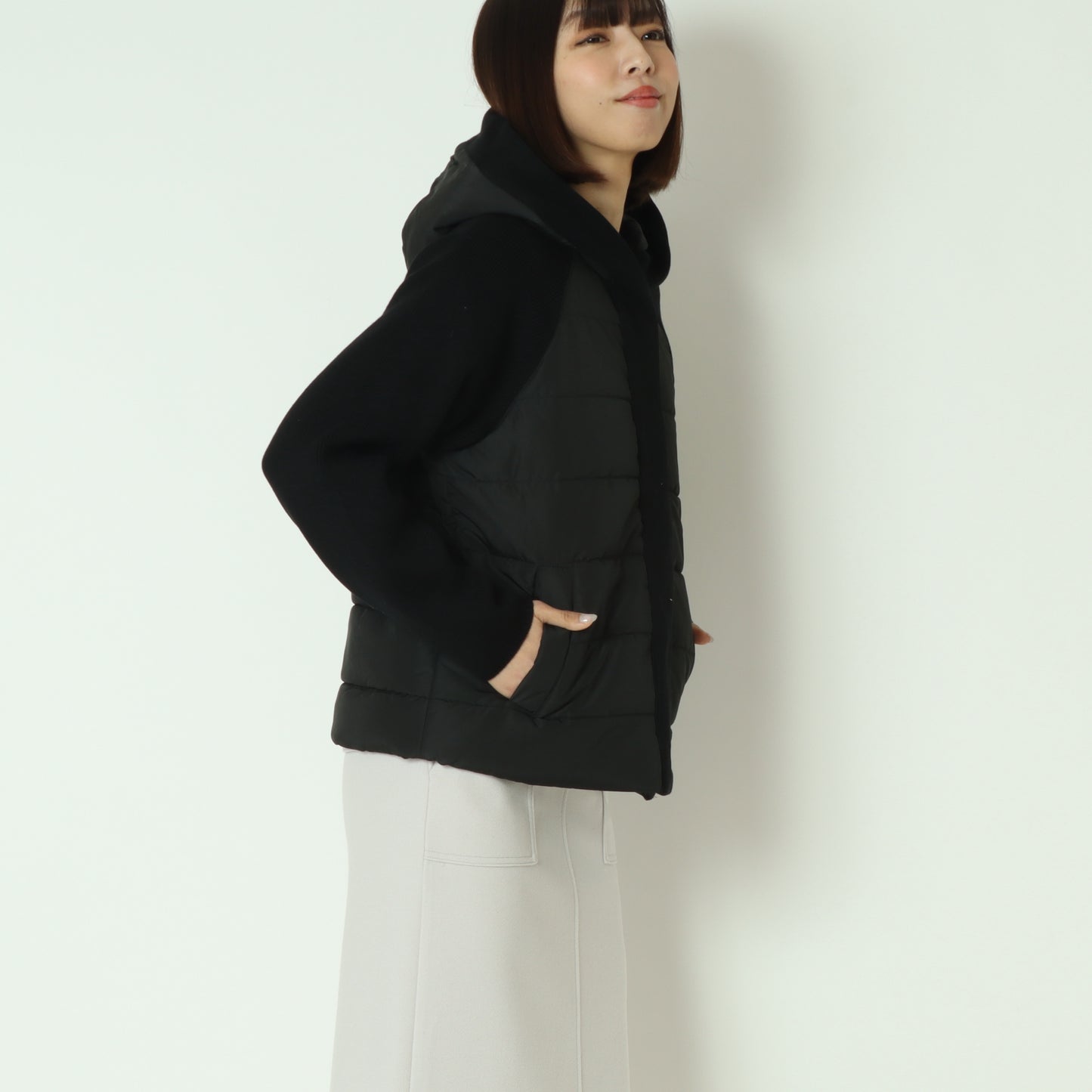 中綿×ニット切替ジャケット  DR252-011