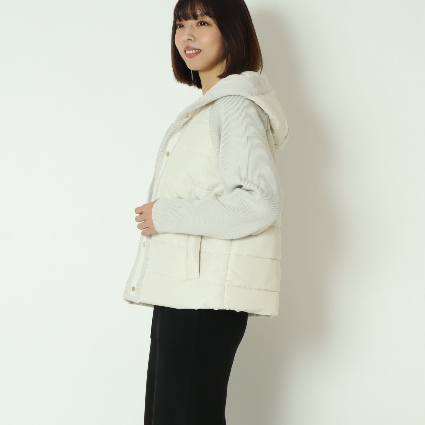 中綿×ニット切替ジャケット  DR252-011