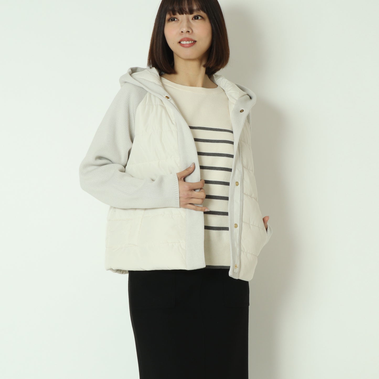 中綿×ニット切替ジャケット  DR252-011