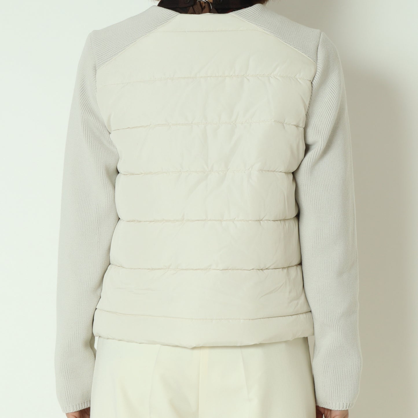 中綿×ニット切替ノーカラージャケット  DR252-012