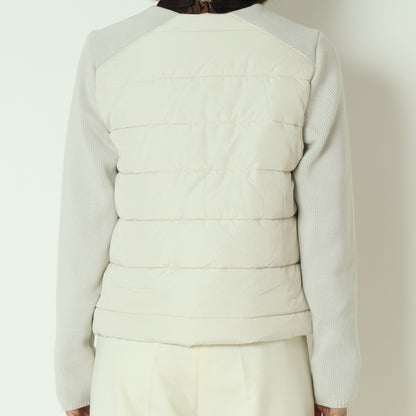 中綿×ニット切替ノーカラージャケット  DR252-012