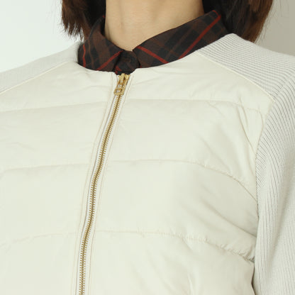 中綿×ニット切替ノーカラージャケット  DR252-012