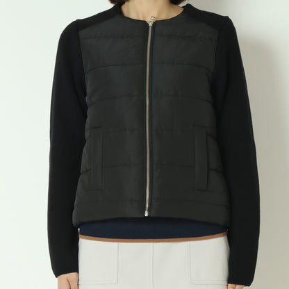 中綿×ニット切替ノーカラージャケット  DR252-012