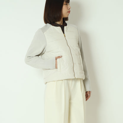 中綿×ニット切替ノーカラージャケット  DR252-012